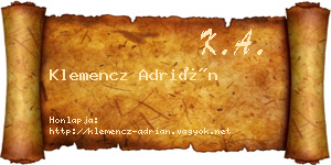Klemencz Adrián névjegykártya