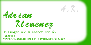 adrian klemencz business card